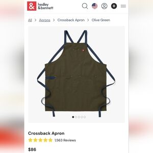 Hedley & Bennett Olive Green Crossback Apron